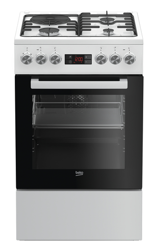 Beko FSE53320DWCS Freestanding cooker Electric Gas Black, White
