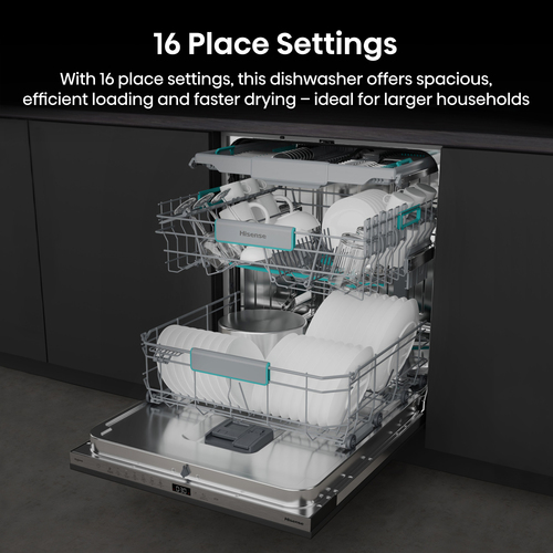 Hisense HV16CUK Full-size Fully Integrated Dishwasher, Black - image 4