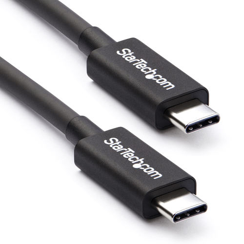 StarTech.com 50cm (1.6ft) Thunderbolt 3 Cable, 40Gbps, 100W PD, 4K/5K Video, Thunderbolt-Certified, Compatible w/ TB4/USB 3.2/DisplayPort Thunderbolt kabel 50cm Sort