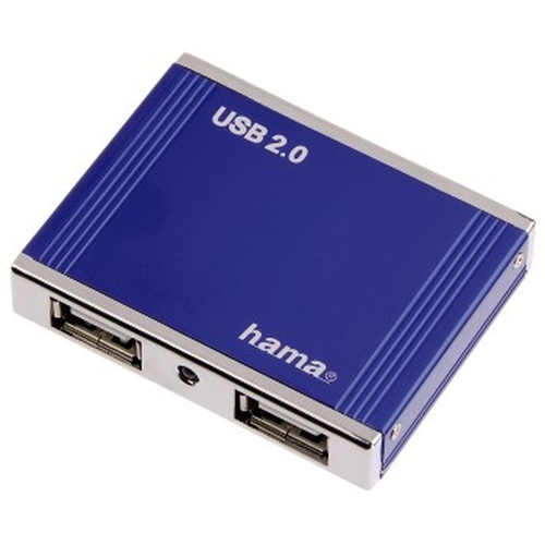 Hama USB 2.0 Hub Alu mini 1:4, Blue