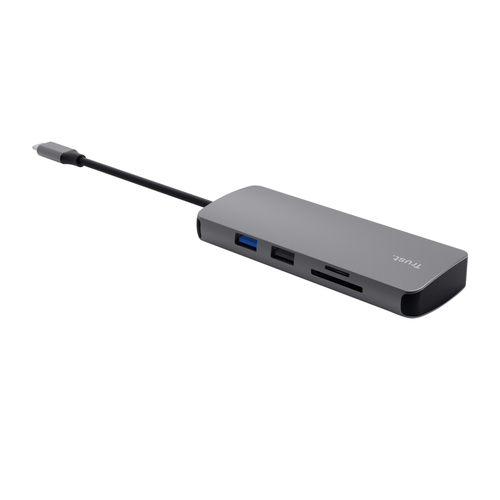 Trust DALYX 8-IN-1 MULTIPORT ADAPTER USB Hub Grijs, afbeelding 4
