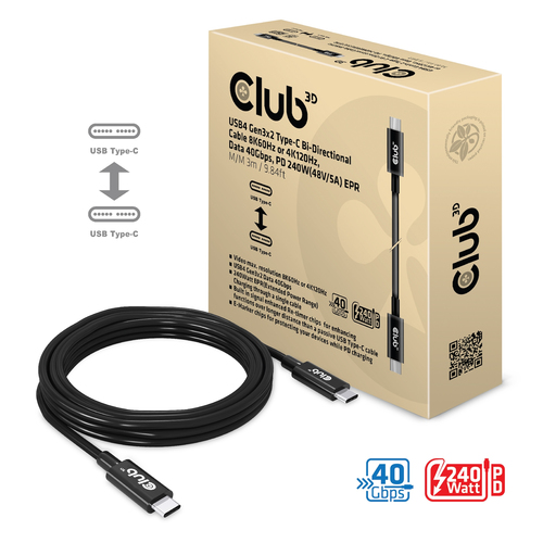 Club 3D USB-C 4 Gen 3x2 kabel, afbeelding 4