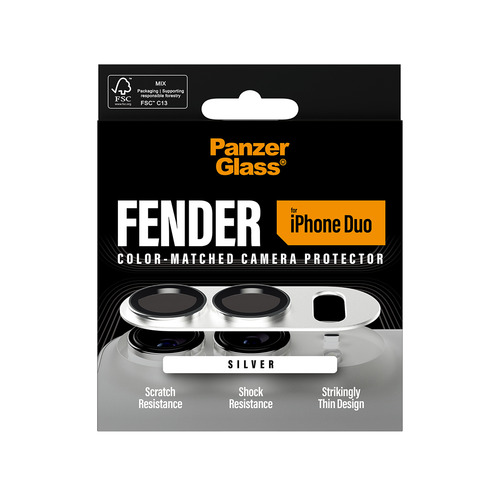 PanzerGlass ® Fender Camera Lens Protector Silver iPhone Duo Doorzichtige schermbeschermer Apple 1 stuk(s)