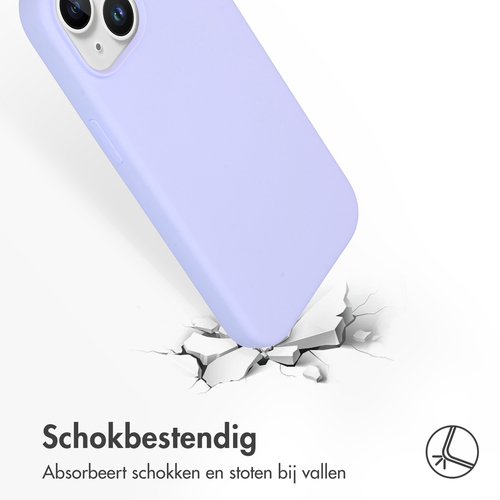 Accezz Liquid Silicone Backcover met MagSafe iPhone 15 Telefoonhoesje Paars, afbeelding 4