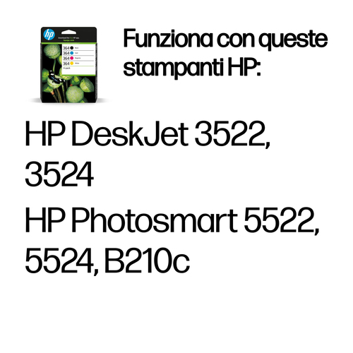 HP 364 Multipack – Multipack nero + ciano + magenta + giallo originale