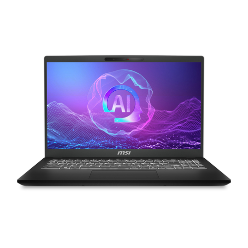 MSI Modern 15 H AI C1MOG-215IT Intel Core Ultra 7 155H Ноутбук 39,6 cm (15.6") Full HD 16 GB DDR5-SDRAM 512 GB Твердотельный накопитель (SSD) Wi-Fi 6E (802.11ax) Windows 11 Home Черный