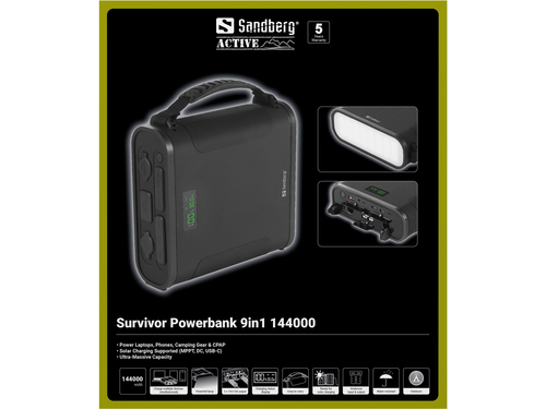 Sandberg 421-37 powerbank Lithium-ijzerfosfaat (LiFePo4) 144000 mAh Zwart, afbeelding 6