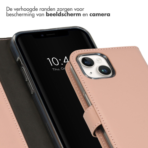 Selencia Echt Lederen Bookcase iPhone 15 - Dusty Pink, afbeelding 4