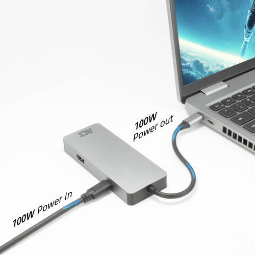 ACT Connectivity USB-C 4K docking station voor 1 HDMI monitor, ethernet, USB-C, USB-A, cardreader en PD pass-through dockingstation, afbeelding 5