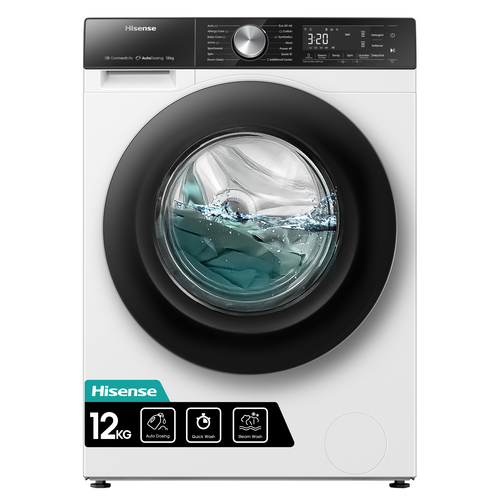 Hisense 5S Series WF5S1245BW 12kg Washing Machine with 1400 rpm - White - A Rated, White - image 1