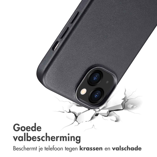 Accezz MagSafe Leather Backcover iPhone 13 - Onyx Black, afbeelding 7