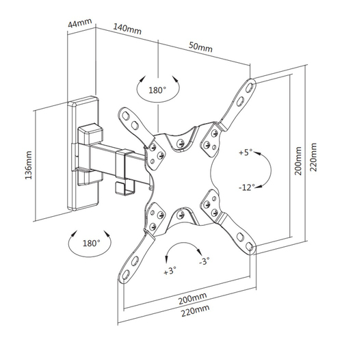 Techly wall mount voor LCD TV LED 13-42", afbeelding 3