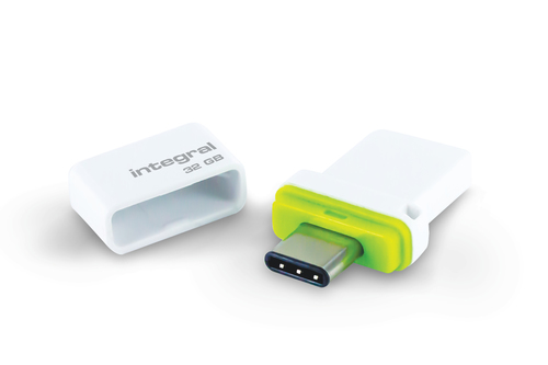 Integral 32GB USB3.0 DRIVE FUSION DUAL TYPE-C GREEN UP TO R-180 W-30 MBS