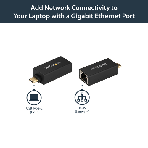 StarTech.com USB C to Gigabit Ethernet Adapter - 1Gbps NIC USB 3.0/USB 3.1 Type C Network Adapter - 1GbE USB-C to RJ45/LAN Port Thunderbolt 3 Compatible Windows – image 5