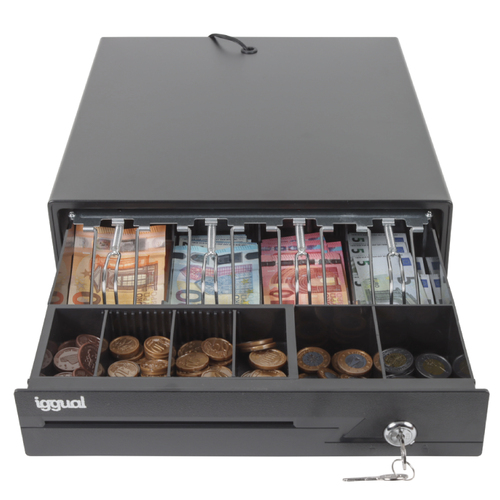 iggual Cajón Portamonedas IRON-10 38cm 4+6 negro