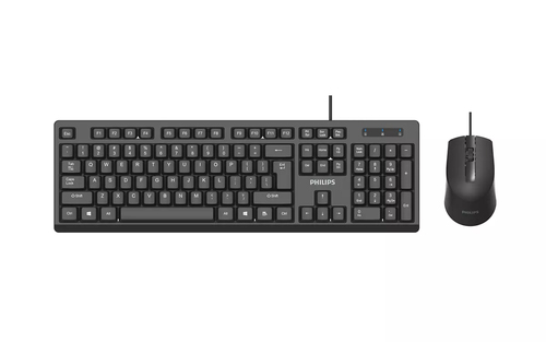 Philips 300 Series SPT6324B/77 keyboard Mouse included Universal RF Wireless QWERTY Black