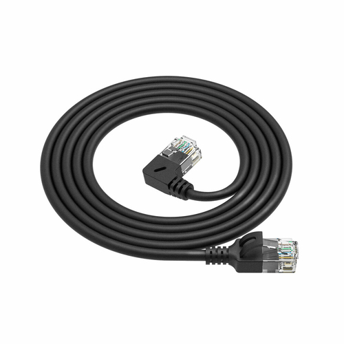 CAT6A U/UTP SLIM L-ANG BK 5.0M. 1 stk, afbeelding 2