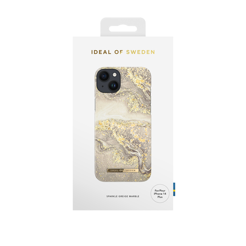 iDeal of Sweden Printed Case iPhone 14PL Sparkle Greige Marble