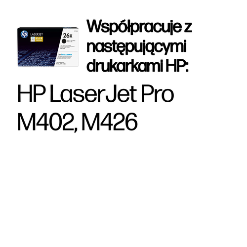 HP 26X oryginalny, wysokowydajny wkład z czarnym tonerem CF226X