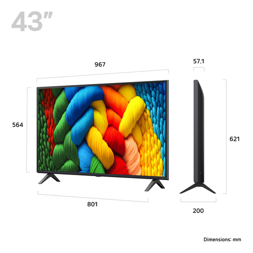 LG 43NANO80A6B 43" NANO80A 4K Nano Smart TV Black - image 2