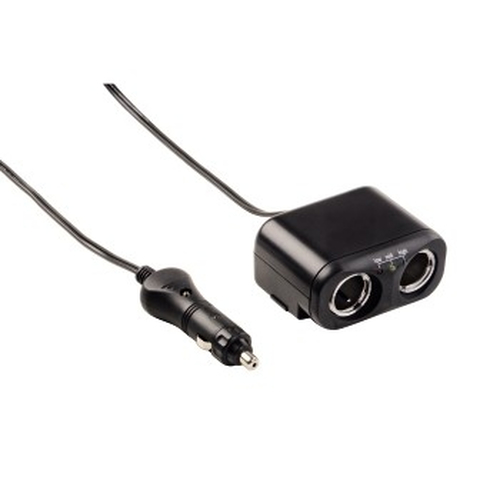Hama 2-way Distributor for Cigarette Lighter Socket, 12V, 8A, LED