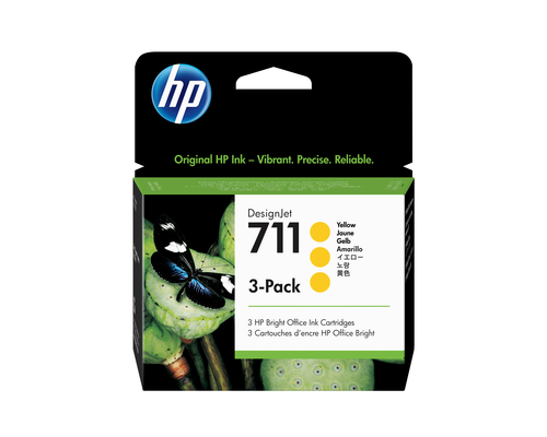 HP 711 Original Ink Cartridge 29-ml Yellow 3-pack CZ136A - image 1