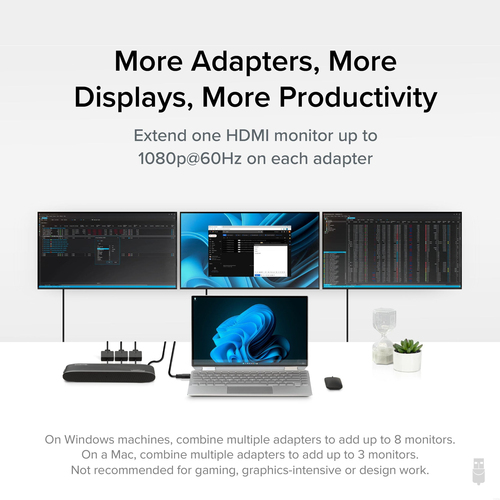 Plugable Technologies USB C to HDMI Adapter, Universal Video Graphics Adapter for USB 3.0 and USB-C Macs and Windows, Extend an HDMI Monitor up to 1080p@60Hz – image 3