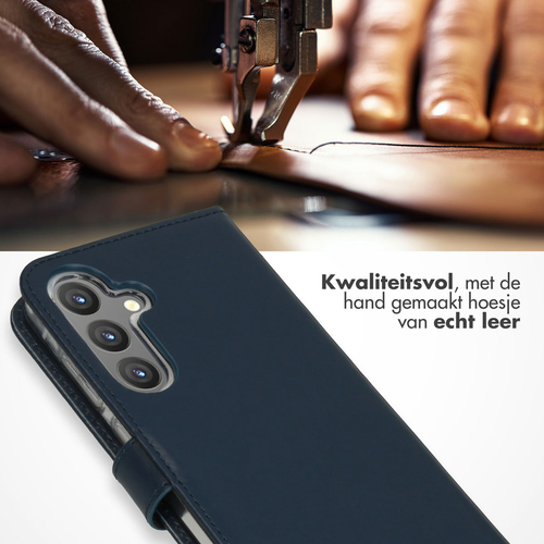 Selencia Echt Lederen Bookcase Samsung Galaxy S24 Plus - Blauw, afbeelding 2