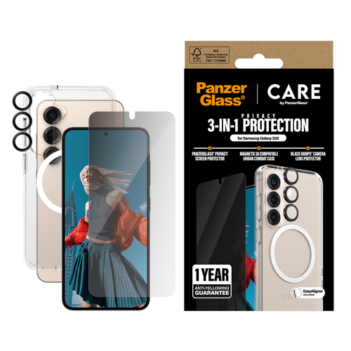 CARE by PanzerGlass Flagship 3-in-1 Privacy Bundle Samsung Galaxy S25 – Foto 2 von 4