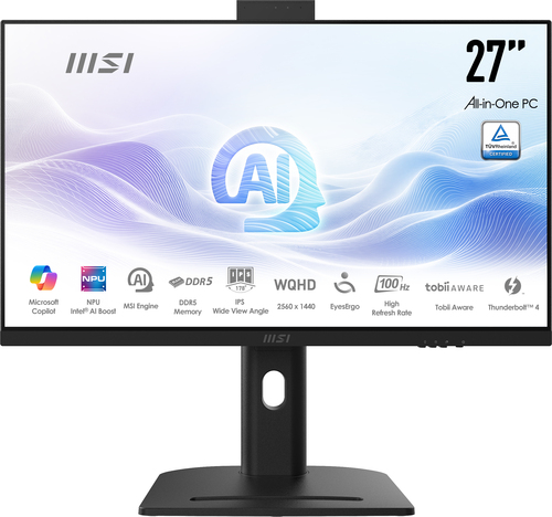 MSI Modern AM273QP AI 1UM-061EU Intel Core Ultra 5 125H 68,6 cm (27") 2560 x 1440 пикселей ПК все в одном 16 GB DDR5-SDRAM 1 TB Твердотельный накопитель (SSD) Windows 11 Home Wi-Fi 6E (802.11ax) Черный