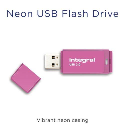Integral 64GB USB3.0 DRIVE NEON PINK UP TO R-100 W-30 MBS – image 3