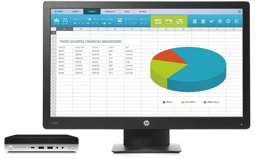 HP EliteDesk 800 35W G3 Mini + ProDisplay P203 + Quick Release Bracket