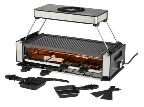 Unold 48785 Raclette Grill 8 Person(en) 1200 W Schwarz, Edelstahl