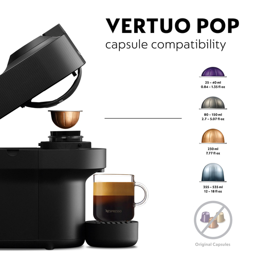 Nespresso Vertuo Pop Pod Coffee Machine - Black Black - image 8