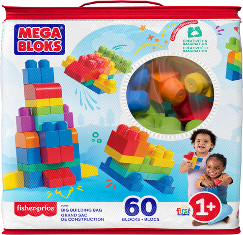 Mattel First Builders - Big Building Bag (Classic), 60 stuks Constructiespeelgoed, afbeelding 7
