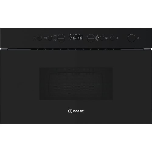 Indesit IM K12 Buk 22 Litre 38cm High, Built In Small Microwave with Grill - Black - image 1
