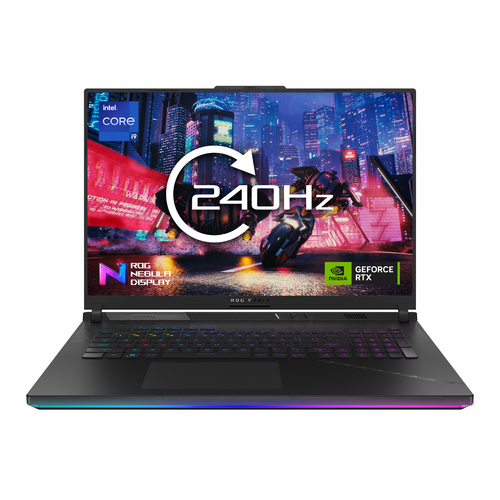 ASUS ROG Strix SCAR 18 G834JY-N6005W Intel® Core™ i9 i9-13980HX Ноутбук 45,7 cm (18") WQXGA 32 GB DDR5-SDRAM 2 TB Твердотельный накопитель (SSD) NVIDIA GeForce RTX 4090 Wi-Fi 6E (802.11ax) Windows 11 Home Черный