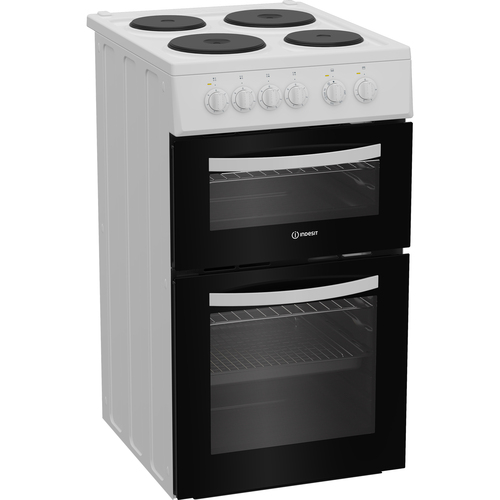 Indesit ITE5EMW 50cm Wide Single Oven Electric Cooker with Solid Plate Hob - White - A/A Rated, White - image 3