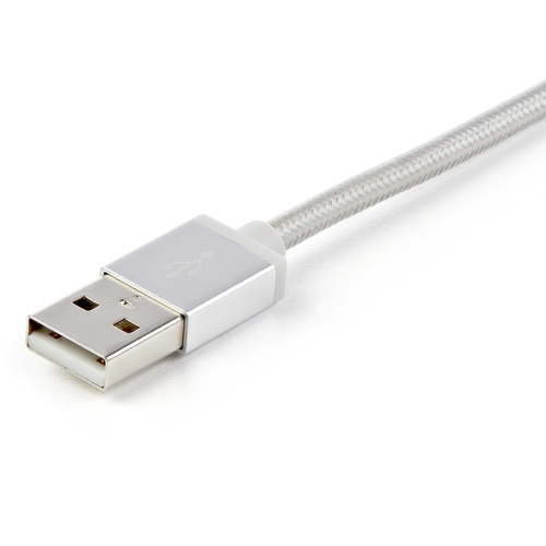StarTech.com USB Multi Charging Cable - 3.3 ft / 1m - Lightning / USB-C / Micro-USB - Braided - MFi Certified - USB 2.0 - 3 in 1 Charging (LTCUB1MGR) USB-kabel 1m Sølv – billede 2