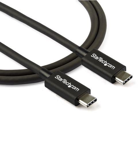 StarTech.com 2.6ft (80cm) Thunderbolt 3 Cable, 40Gbps, 100W PD, 4K/5K Video, Thunderbolt-Certified, Compatible w/ TB4/USB 3.2/DisplayPort Thunderbolt kabel 80cm Sort – billede 3