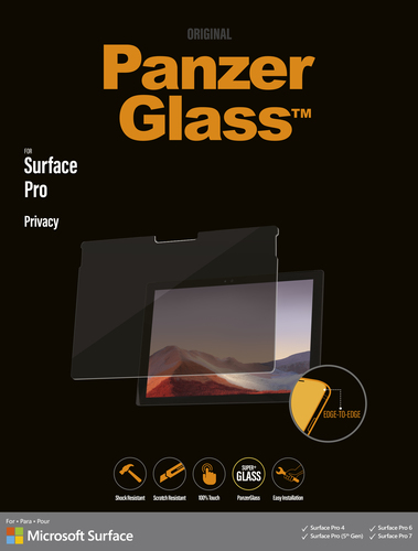 PanzerGlass ® Microsoft Surface Pro 4 | Pro 5. Gen | Pro 6 | Pro 7 - Privacy | Screen Protector Glass Прозрачная защитная пленка 1 шт
