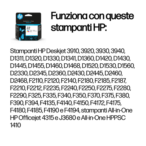 HP 22 – Cartuccia tricromia originale