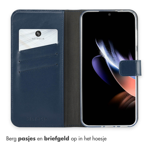 Selencia Echt Lederen Bookcase Samsung Galaxy A56 - Blauw, afbeelding 3