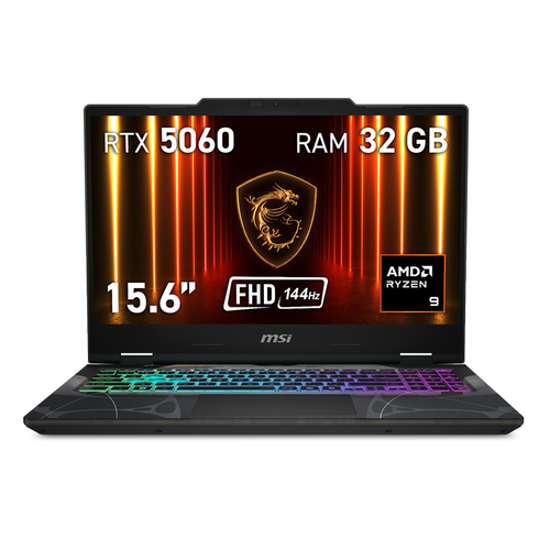 MSI Cyborg A15 AI B2HWFKG-072XES AMD Ryzen™ 9 270 Ноутбук 39,6 cm (15.6") Full HD 32 GB DDR5-SDRAM 1 TB Твердотельный накопитель (SSD) NVIDIA GeForce RTX 5060 Wi-Fi 6E (802.11ax) Free DOS Черный