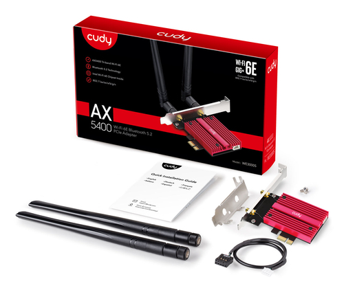 Cudy AX5400 Wi-Fi 6E Bluetooth 5.3 PCI-E wlan adapter, afbeelding 5