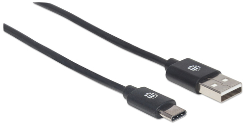 Manhattan Cable USB-C a USB-A, 3 m, USB 2.0, 480 Mbps, Hi-Speed USB, negro, garantía de por vida imagen 2