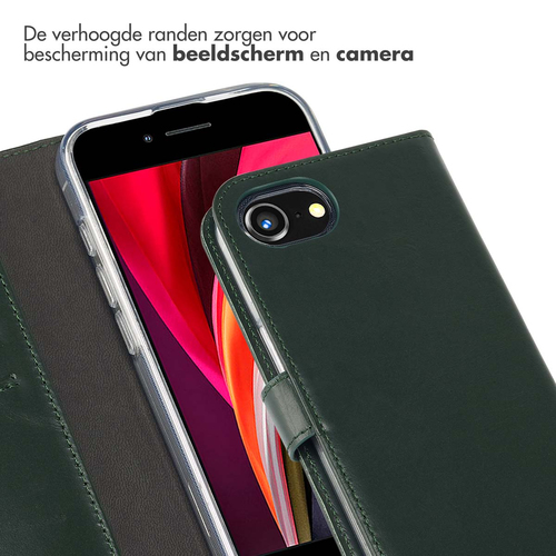 Selencia Echt Lederen Bookcase iPhone SE 4 - Groen, afbeelding 4
