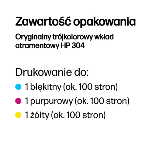 Oryginalny trójkolorowy wkład/tusz atramentowy HP 304 (N9K05AE) Kolorowy (CMY)