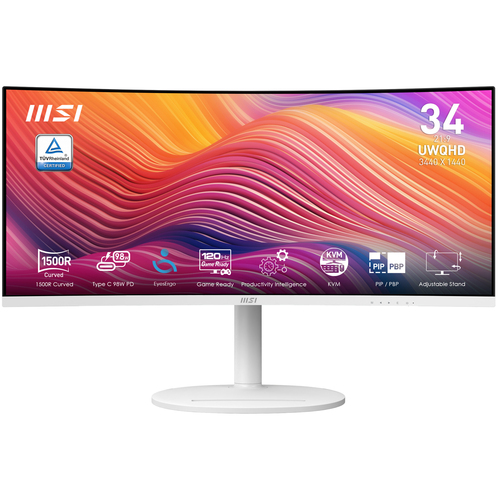 Msi Modern MD342CQPW Wide Quad HD 34" Curved VA LCD Monitor - White - image 1