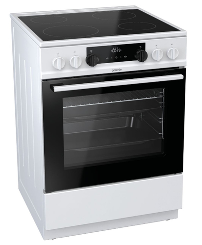 Gorenje EC6341WD Range cooker Electric Ceramic hob Black, White